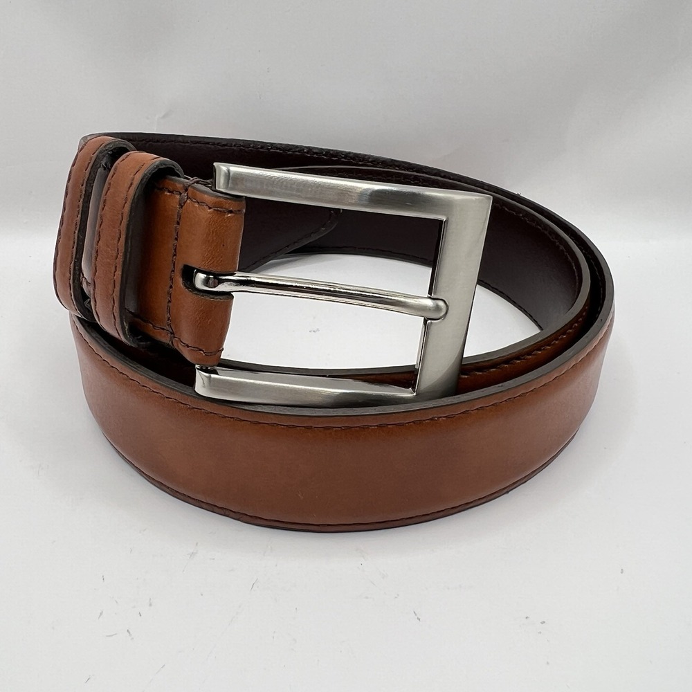 Allen Edmonds Italian Calfskin Wide Basic Dress Belt 36 Walnut Made In USA 39590